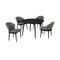 Armen Living Arcadia and Juno 48" Round Charcoal and Black Wood 5 Piece Dining Set SETARDI5JNBLCH48 - alternate 1